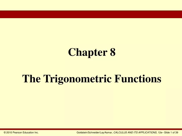 chapter 8 the trigonometric functions
