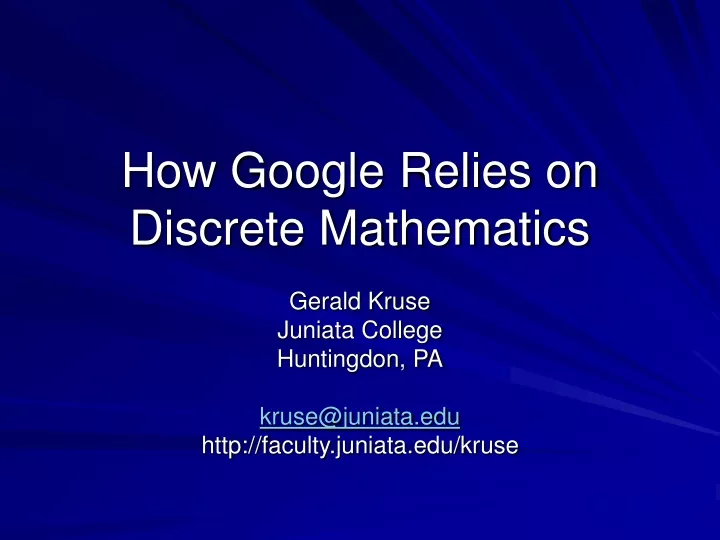 how google relies on discrete mathematics
