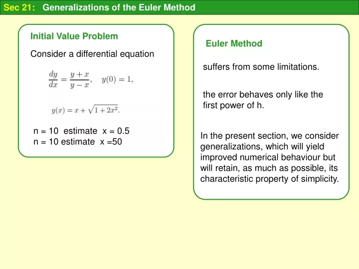 sec 21 generalizations of the euler method
