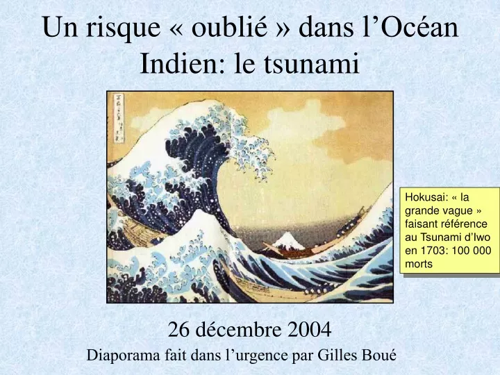 un risque oubli dans l oc an indien le tsunami