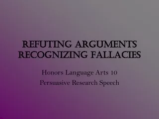 Refuting Arguments Recognizing Fallacies