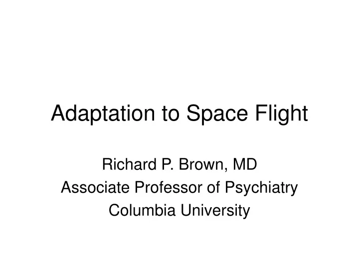 adaptation to space flight