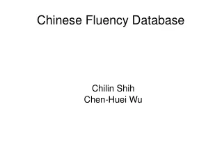 Chinese Fluency Database