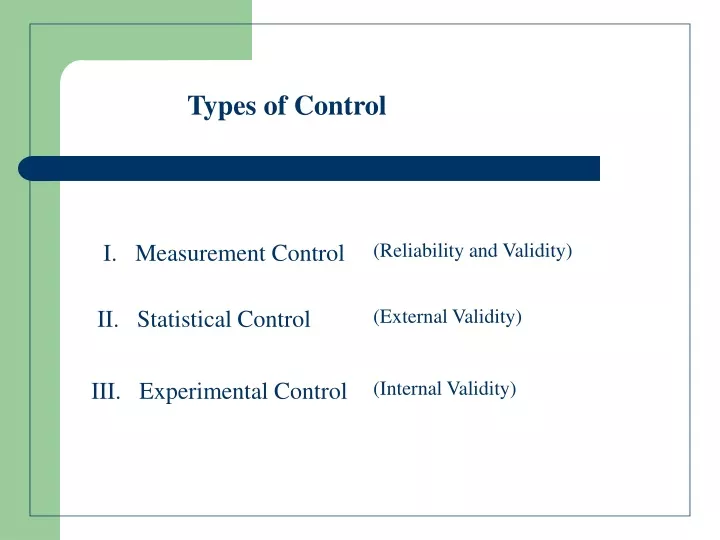 types of control
