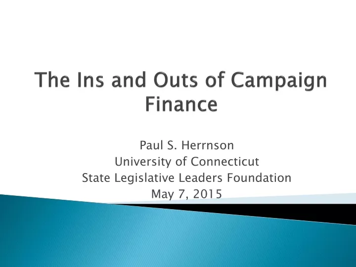 the ins and outs of campaign finance