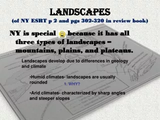 LANDSCAPES  (of NY ESRT p 2 and pgs 302-320 in review book)