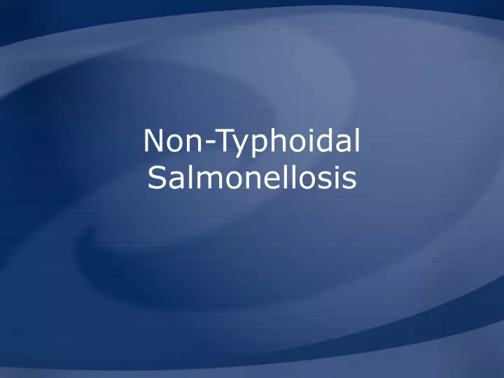 non typhoidal salmonellosis