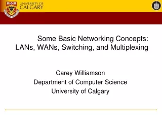 Some Basic Networking Concepts:  LANs, WANs, Switching, and Multiplexing