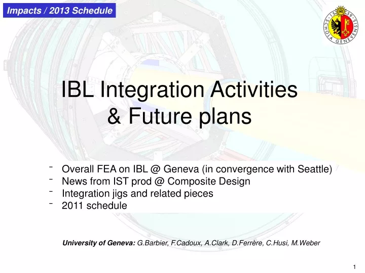 impacts 2013 schedule