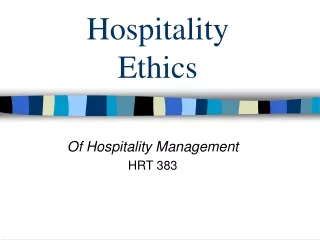 Hospitality Ethics