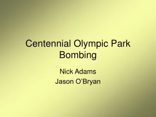 Centennial Olympic Park Bombing