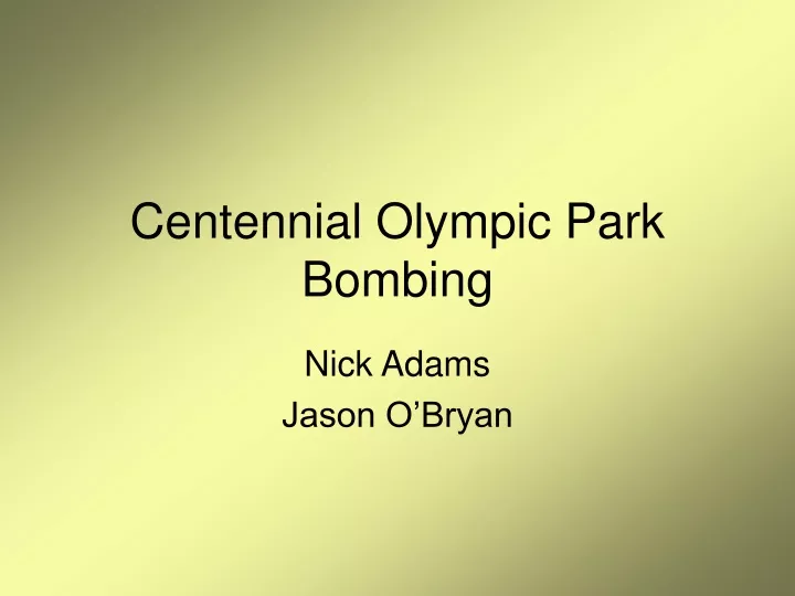 centennial olympic park bombing