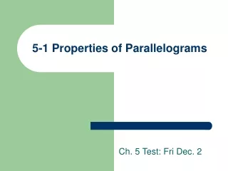 5-1 Properties of Parallelograms