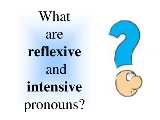 What are  reflexive  and intensive pronouns?