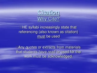 Citation Why Cite?