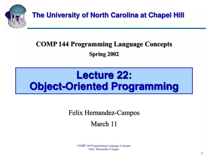 lecture 22 object oriented programming