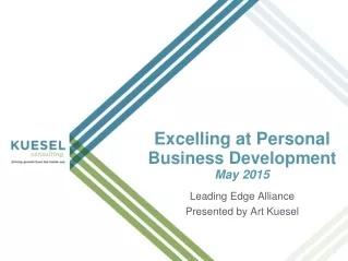 Excelling at Personal  Business Development  May 2015