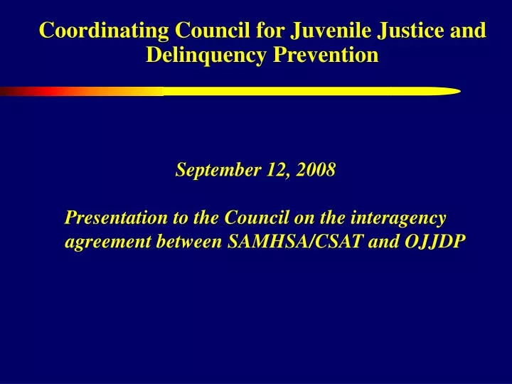coordinating council for juvenile justice and delinquency prevention