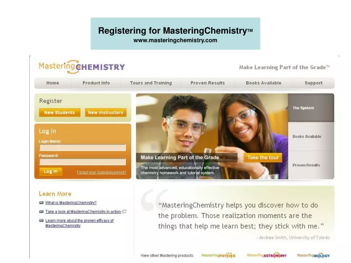 registering for masteringchemistry