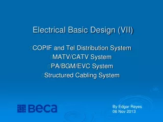 Electrical Basic Design (VII)
