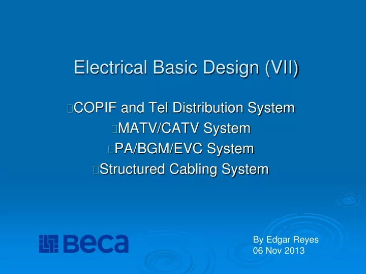 electrical basic design vii