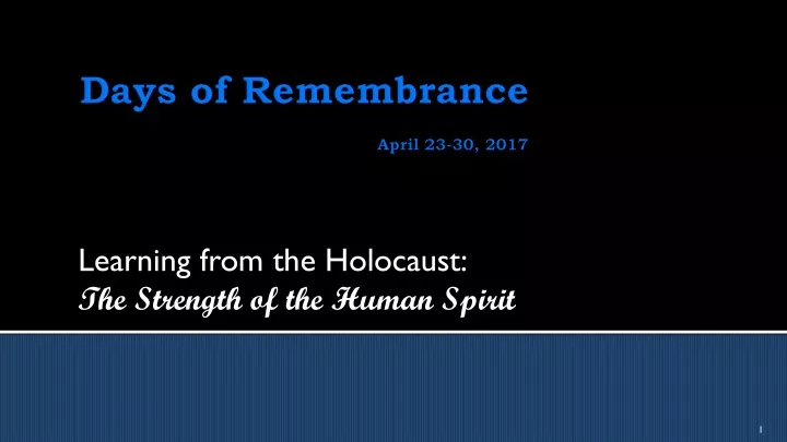 learning from the holocaust the strength of the human spirit