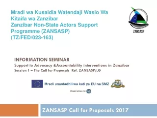 ZANSASP Call for Proposals 2017