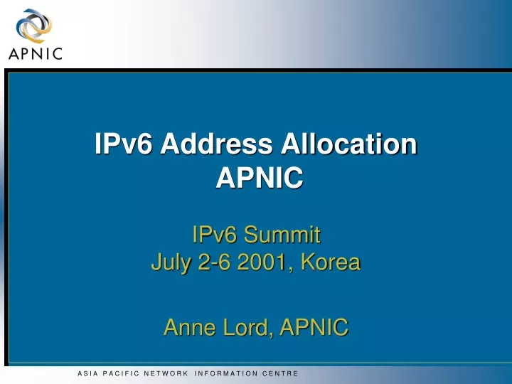 ipv6 address allocation apnic