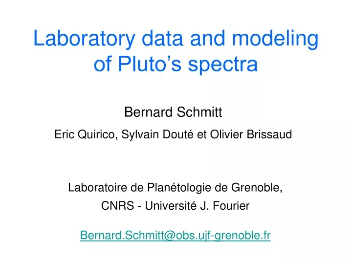 laboratory data and modeling of pluto s spectra