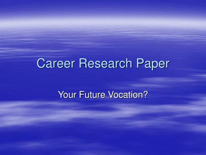 career research paper