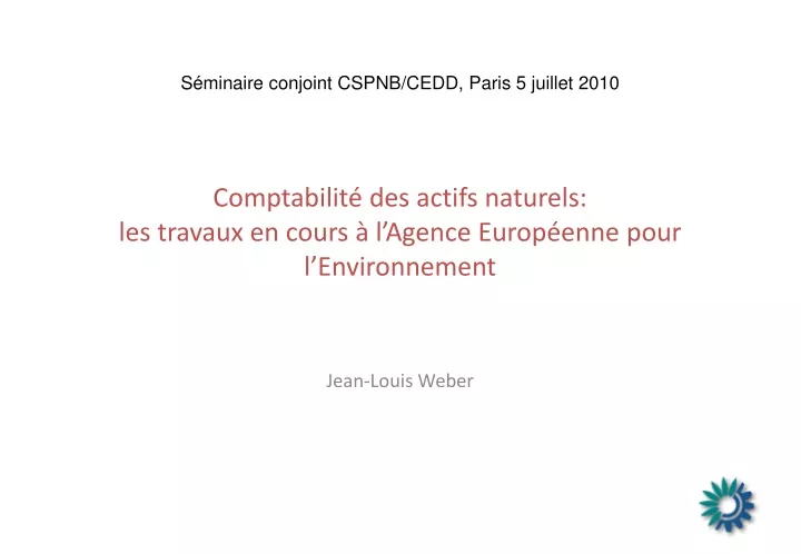 comptabilit des actifs naturels les travaux en cours l agence europ enne pour l environnement