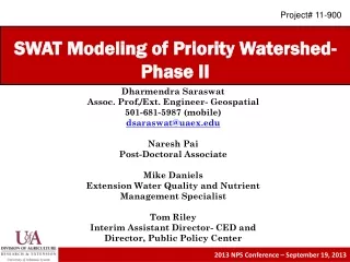 SWAT Modeling of Priority Watershed- Phase II