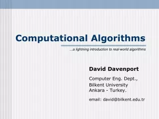 Computational Algorithms