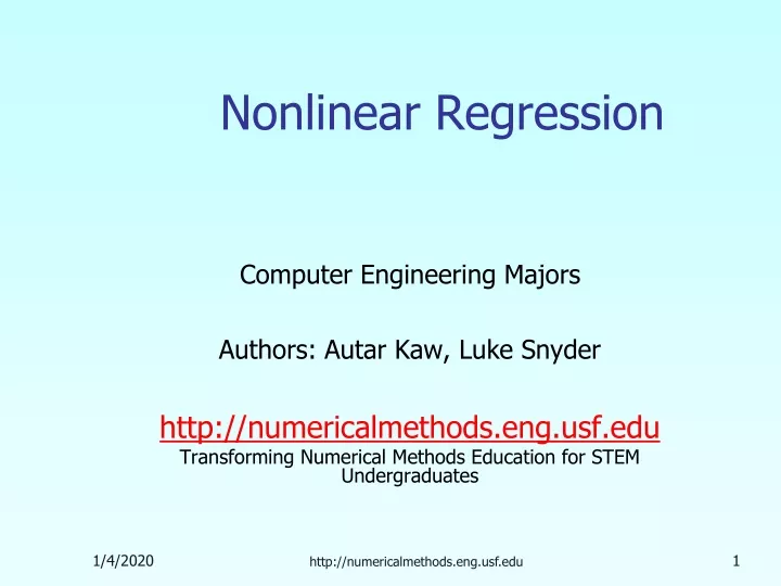 nonlinear regression