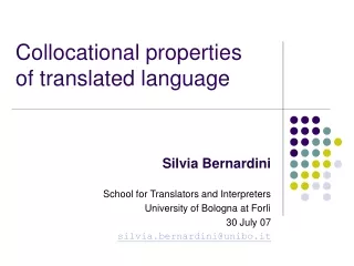 Collocational properties of translated language