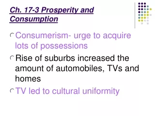 Ch. 17-3 Prosperity and Consumption
