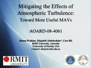 The Challenge: Maintain Steady MAV Flight in Atmospheric Turbulence