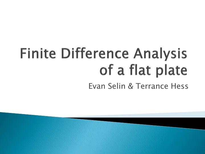 finite difference analysis of a flat plate