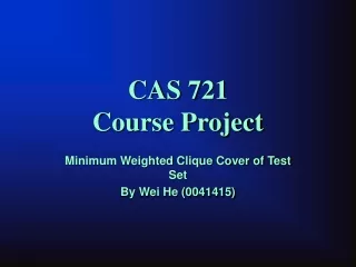 CAS 721 Course Project