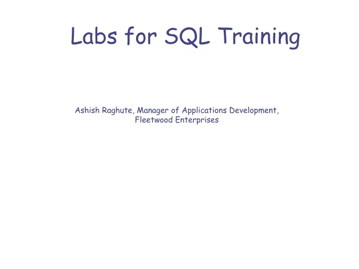 labs for sql training