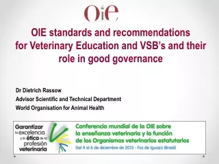 OIE standards and recommendations