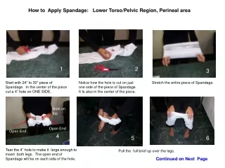 How to  Apply Spandage:   Lower Torso/Pelvic Region, Perineal area