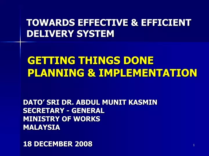 towards effective efficient delivery system