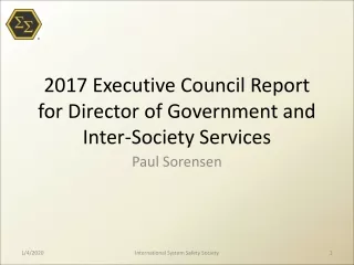 2017 Executive Council Report for Director of Government and Inter-Society Services