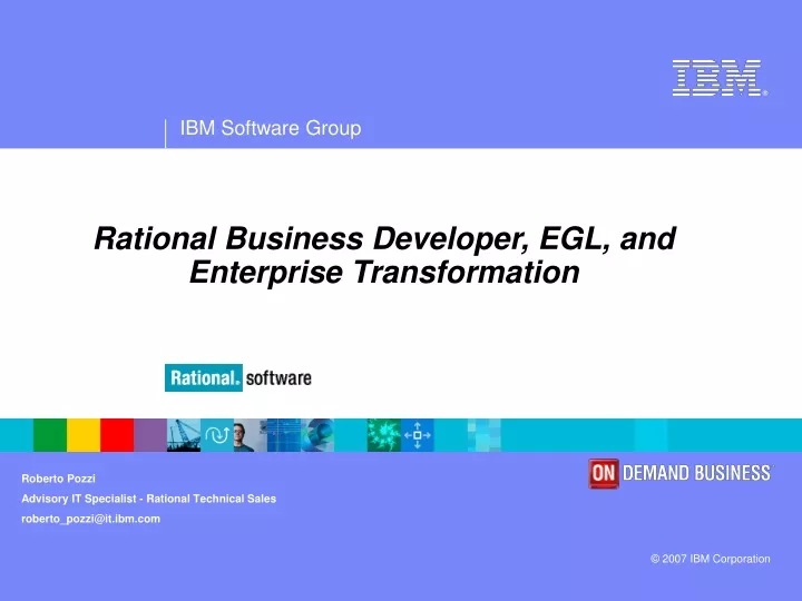 rational business developer egl and enterprise transformation