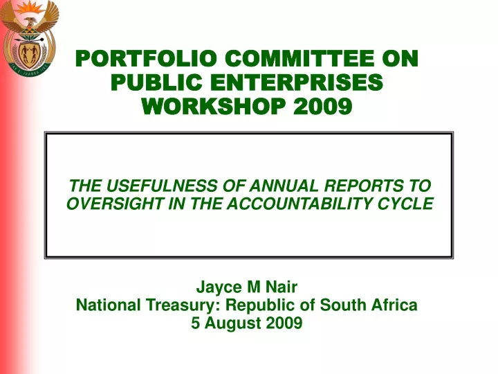 portfolio committee on public enterprises