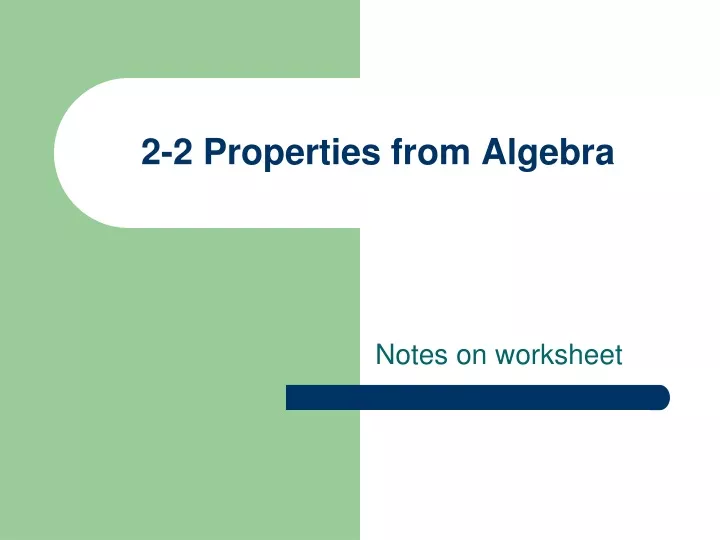 2 2 properties from algebra