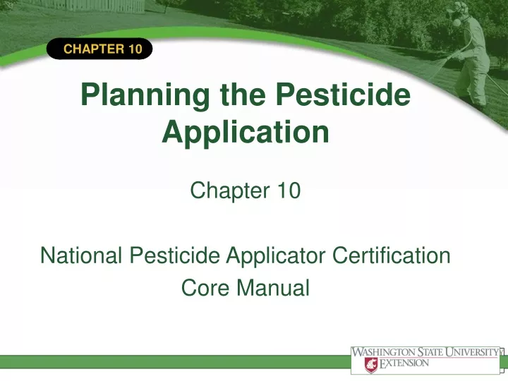 planning the pesticide application