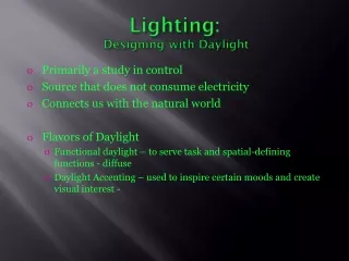 Lighting:  Designing with Daylight