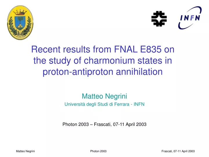 recent results from fnal e835 on the study of charmonium states in proton antiproton annihilation